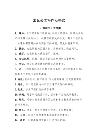 常见公文写作格式与范例大全