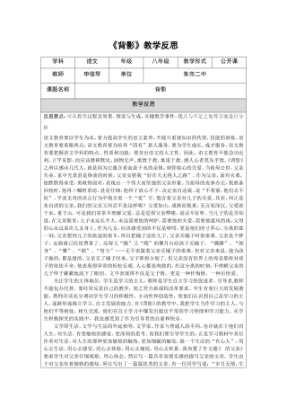 教学反思模板（第四阶段