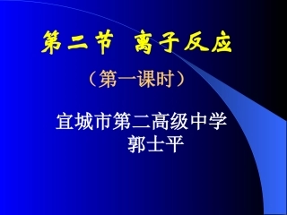 离子反应第一课时