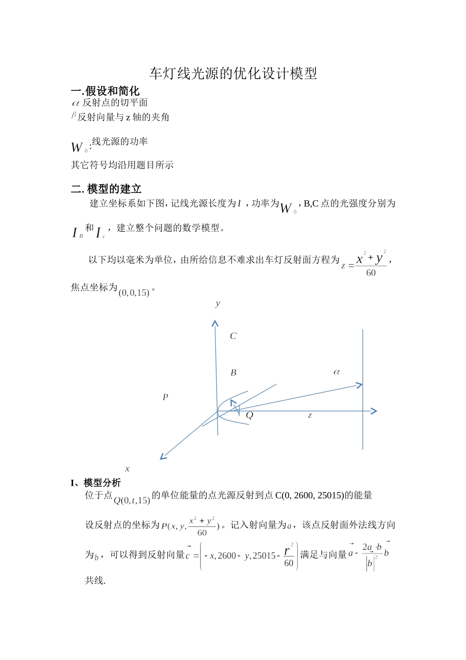 车灯线光源的优化设计模型_第1页