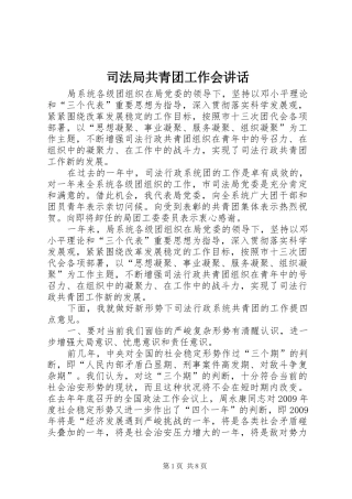 司法局共青团工作会讲话