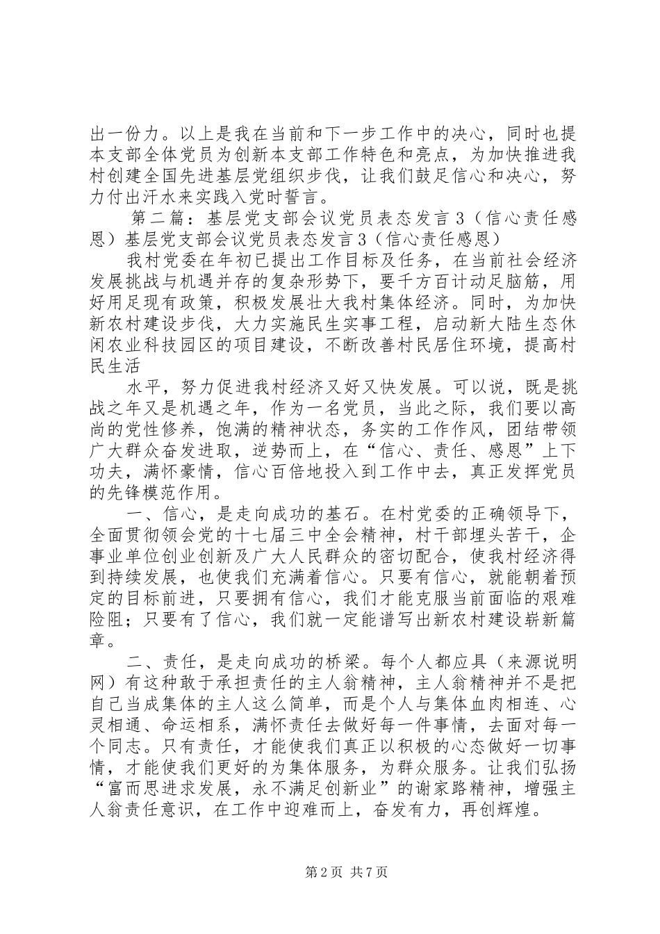 党支部会议发言(精选多篇)_第2页
