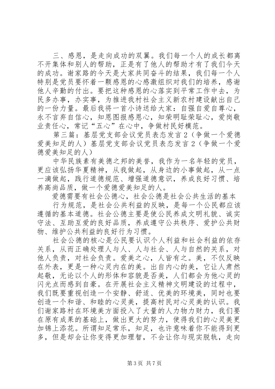 党支部会议发言(精选多篇)_第3页