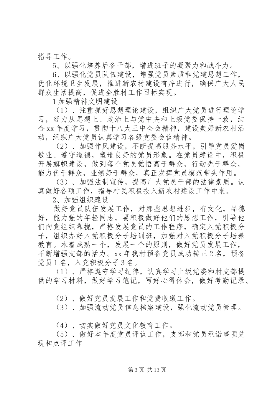 XX村级工作计划_第3页