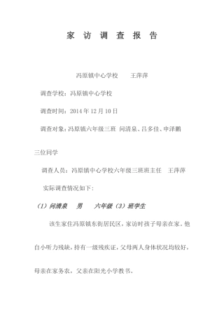 家访调查报告