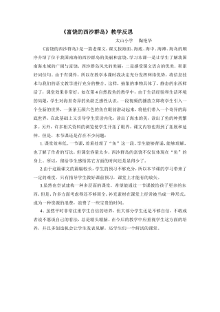 富饶的西沙群岛反思