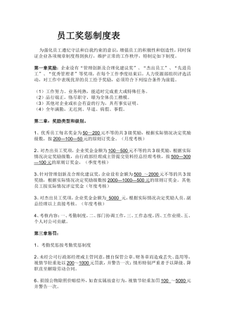 装饰奖惩制度表