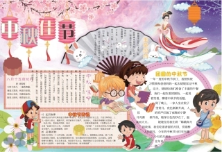 中秋节快乐小报模板