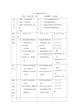 初中体育篮球教案