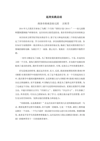 返岗实践总结