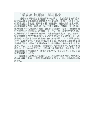 学规范铸师魂体会