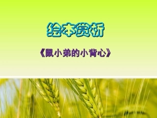 《鼠小弟的小背心》绘本资源