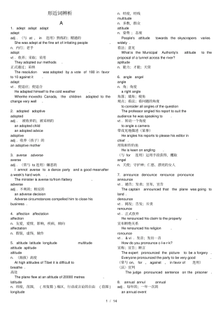 中科院考博英语形近词辨析