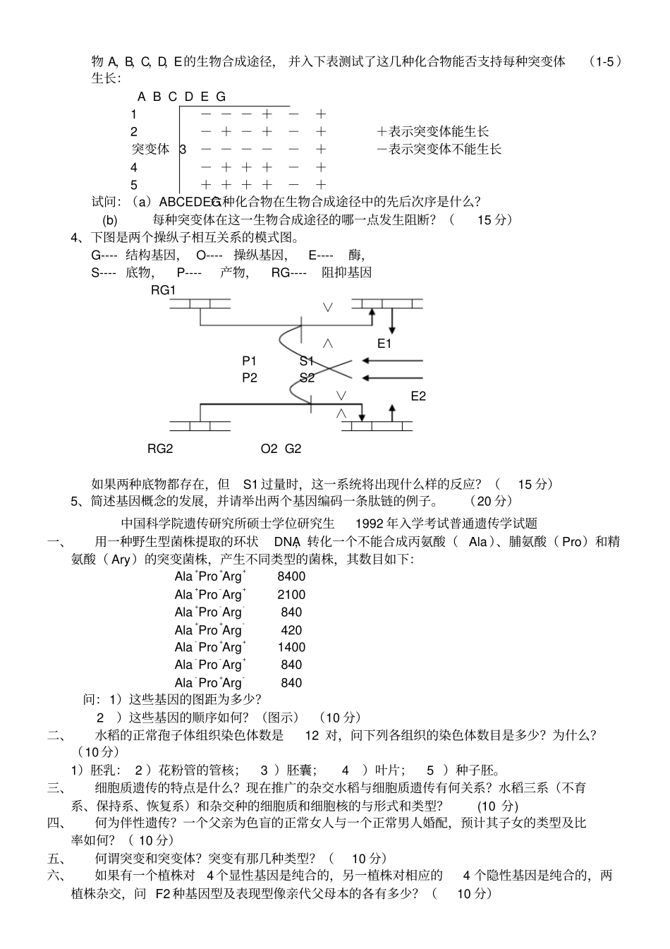 中科院遗传学考研真题【19912013】汇总_第2页