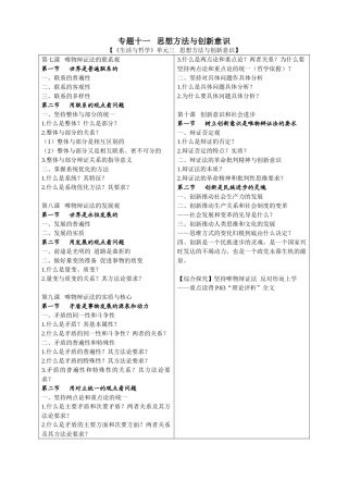 专题十一思想方法与创新意识