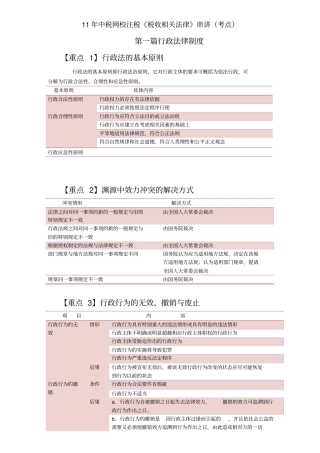 中税网校注税税收相关法律串讲讲义