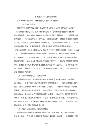中空纤维膜与平板膜的比较