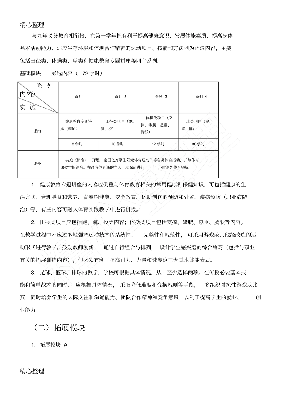 中等职业学校体育与健康教学指导指导纲要_第3页