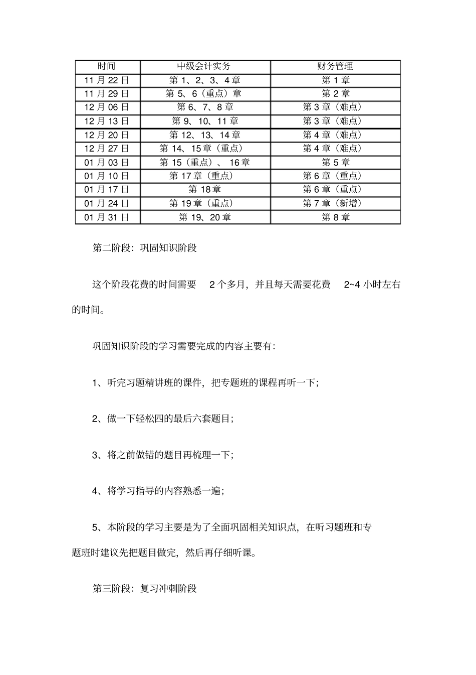 中级会计复习进度表_第2页