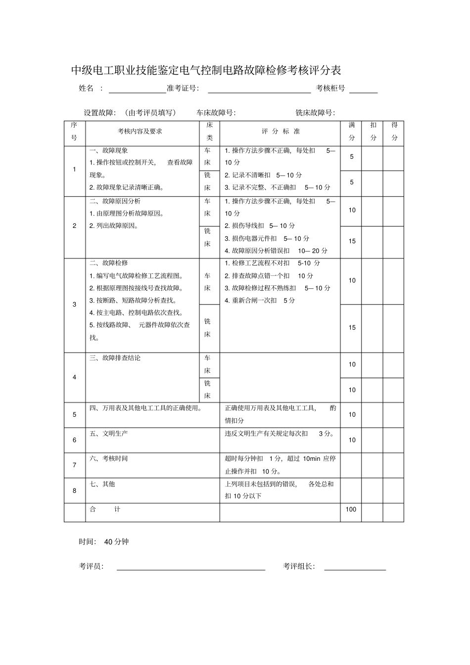 中级电工实操试题_第2页