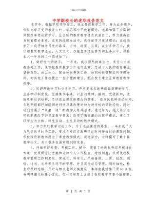 中学副校长的述职报告范文