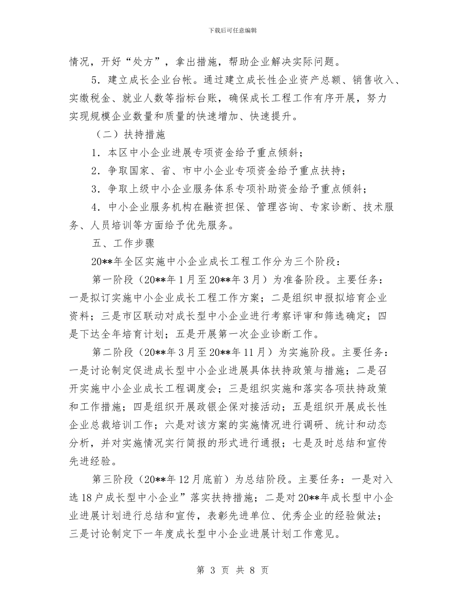中小企业成长工程实施方案与中层干部三治三提剖析材料汇编_第3页