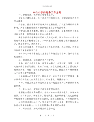 中心小学的财务工作总结
