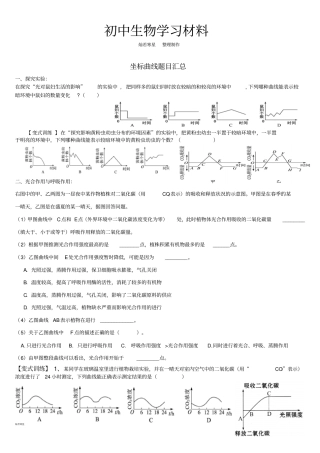 中考专题坐标曲线题目汇总