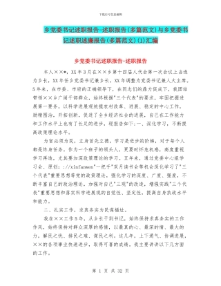 乡党委书记述职报告