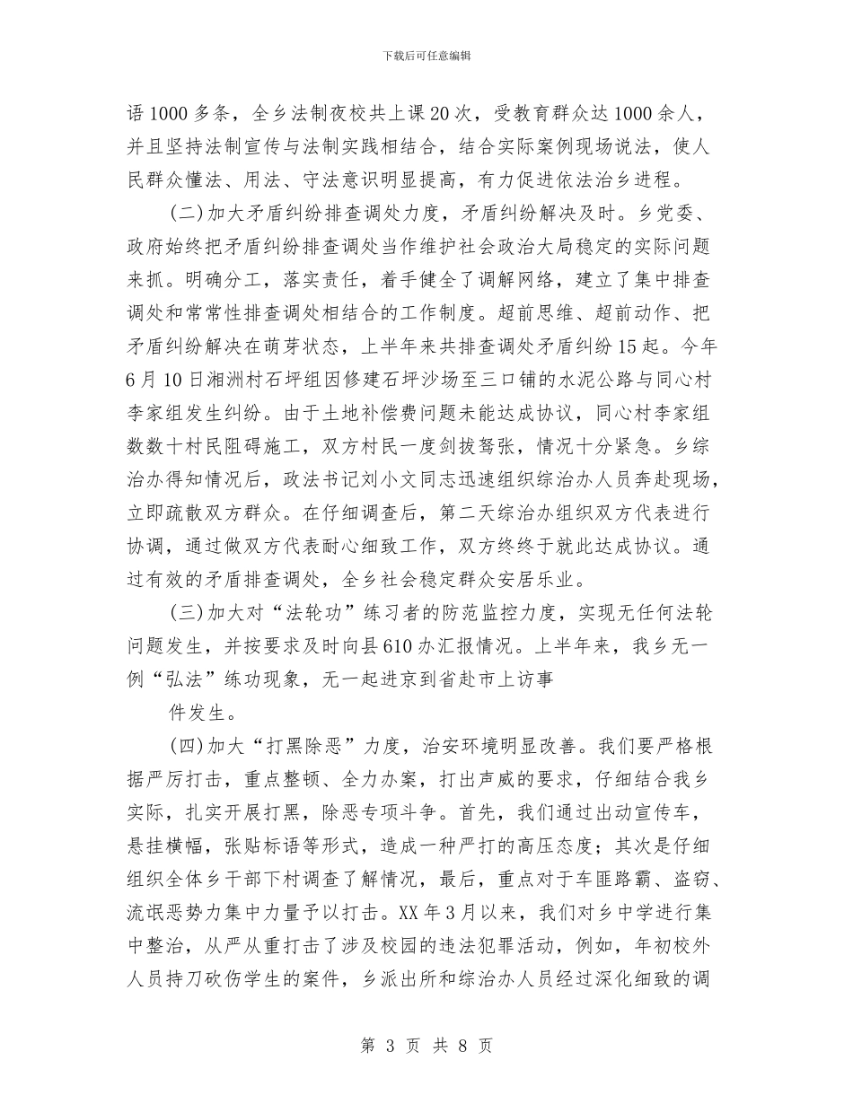 乡政法综治年终总结与乡村2024年度党支部工作总结汇编_第3页