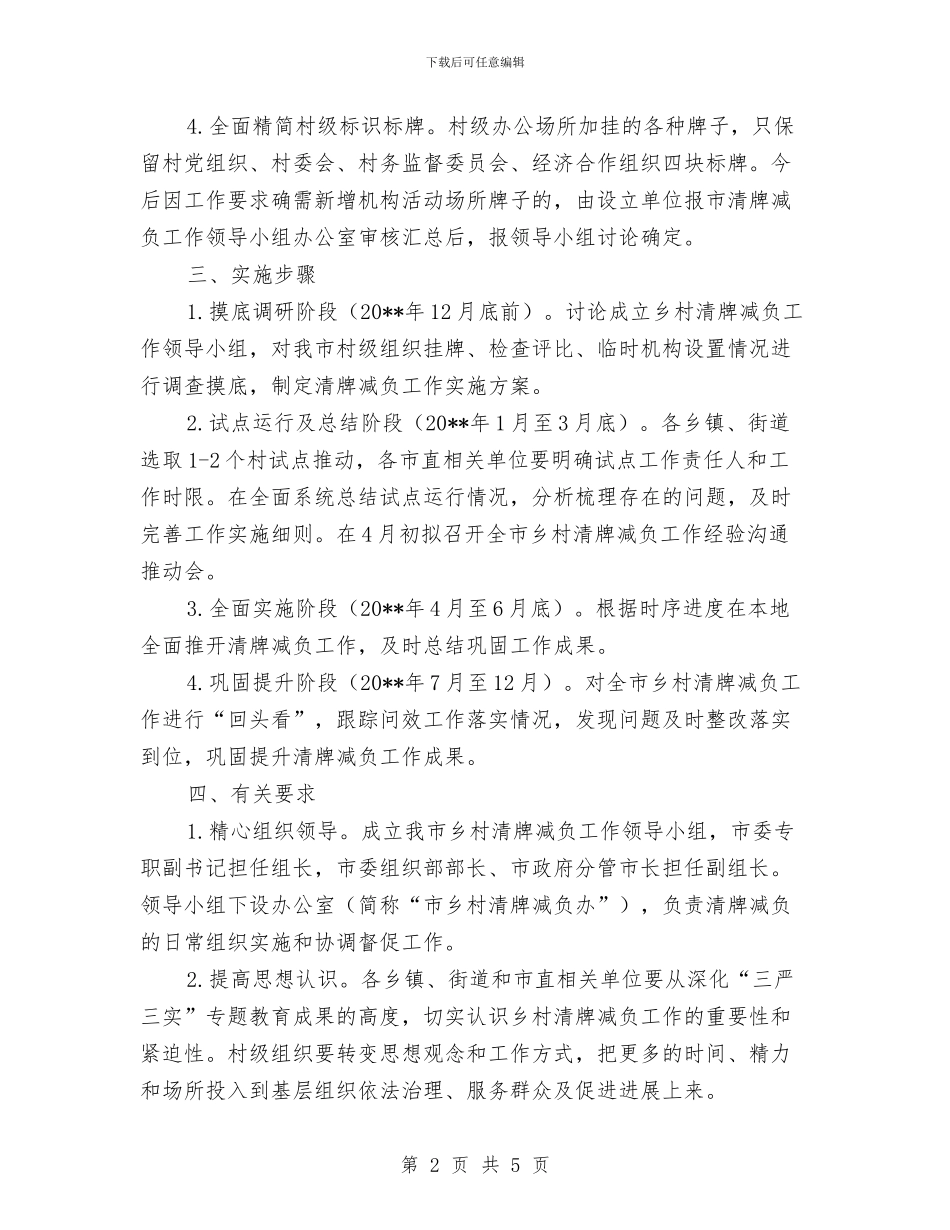 乡村清牌减负工作实施方案与乡村示范农资店建设方案汇编_第2页