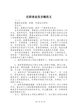 任职表态发言稿范文