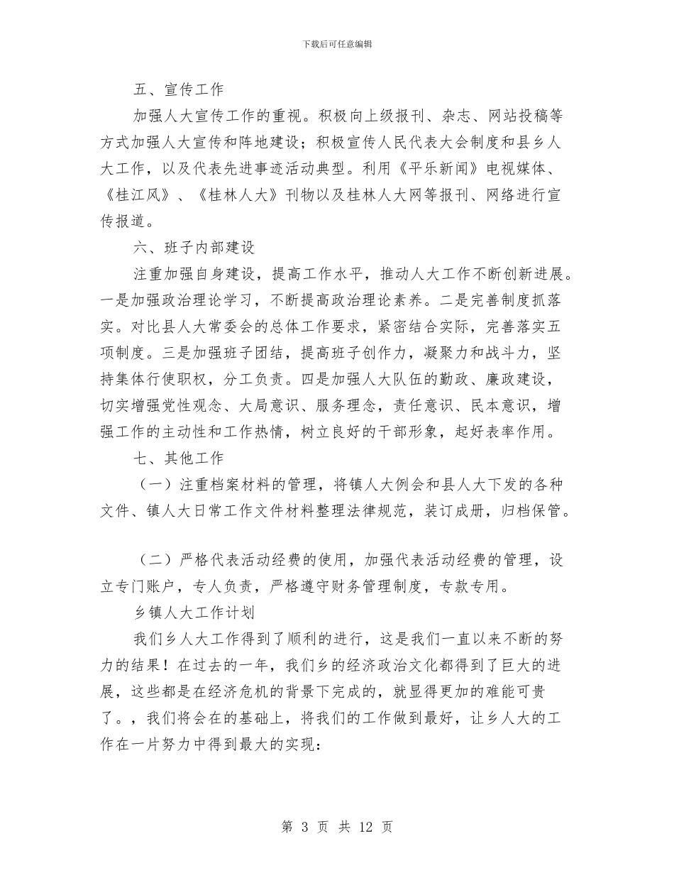 乡镇人大工作计划3篇与乡镇人才工作要点汇编_第3页