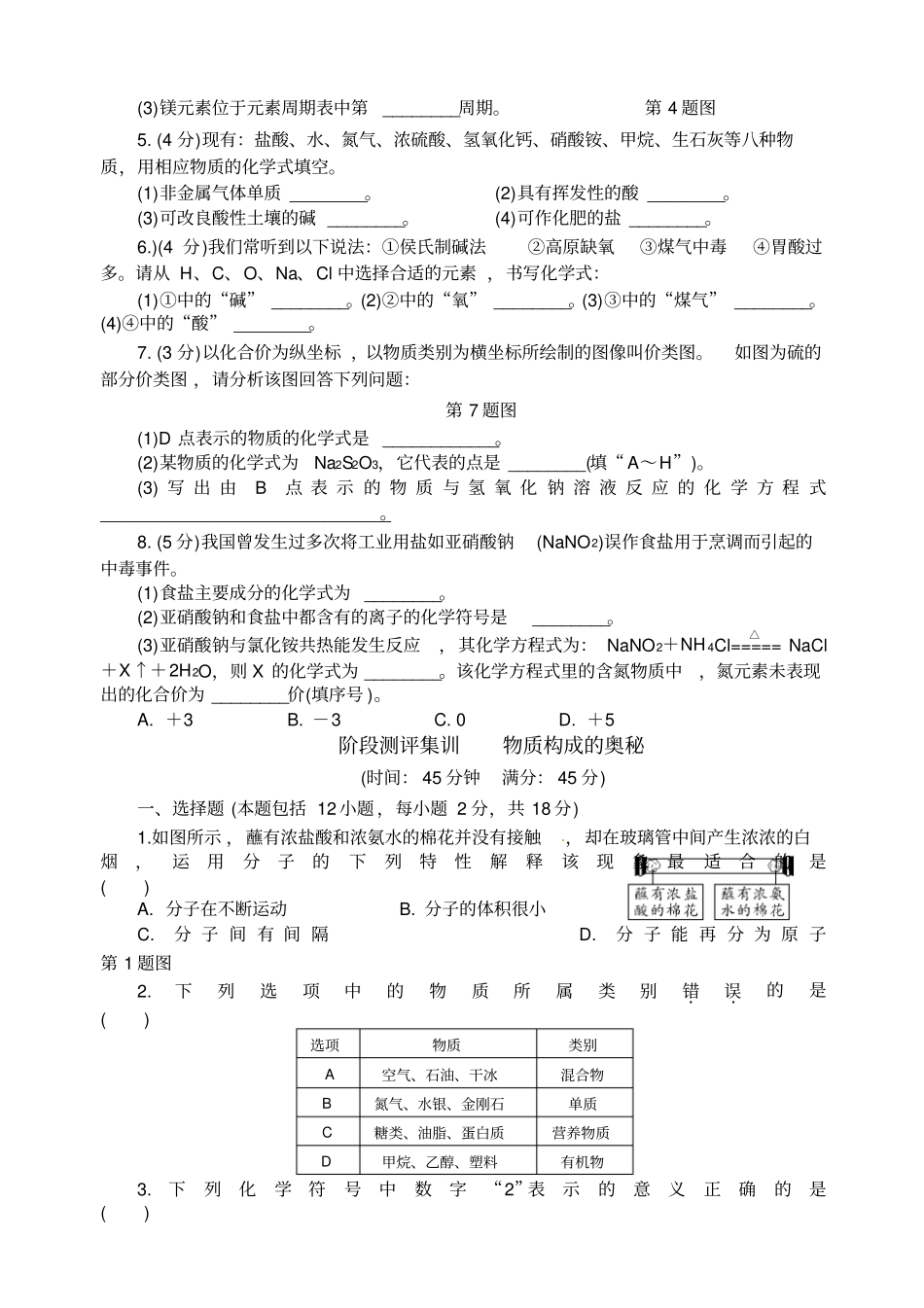 中考化学专题复习化学式化合价_第3页