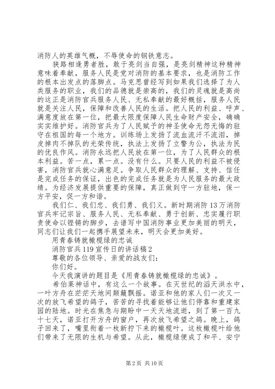 消防官兵119宣传日的讲话稿_第2页