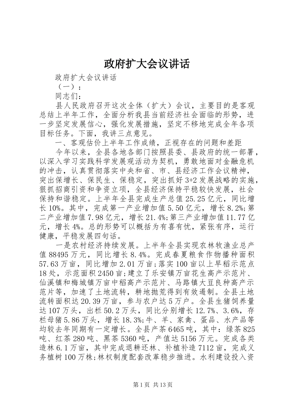 政府扩大会议讲话_第1页