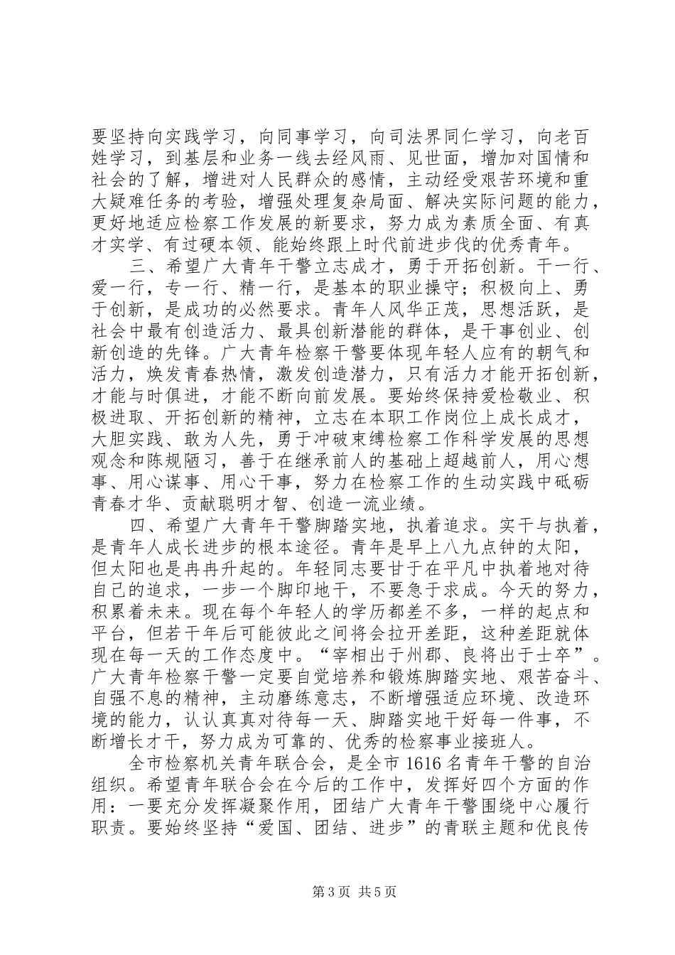 检察机关青年联合的讲话_第3页