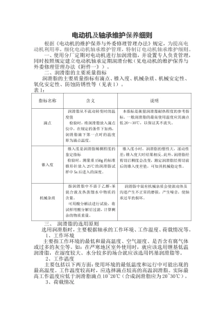 电动机轴承保养细则