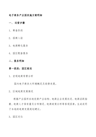 电子商务产业园运营实施明细