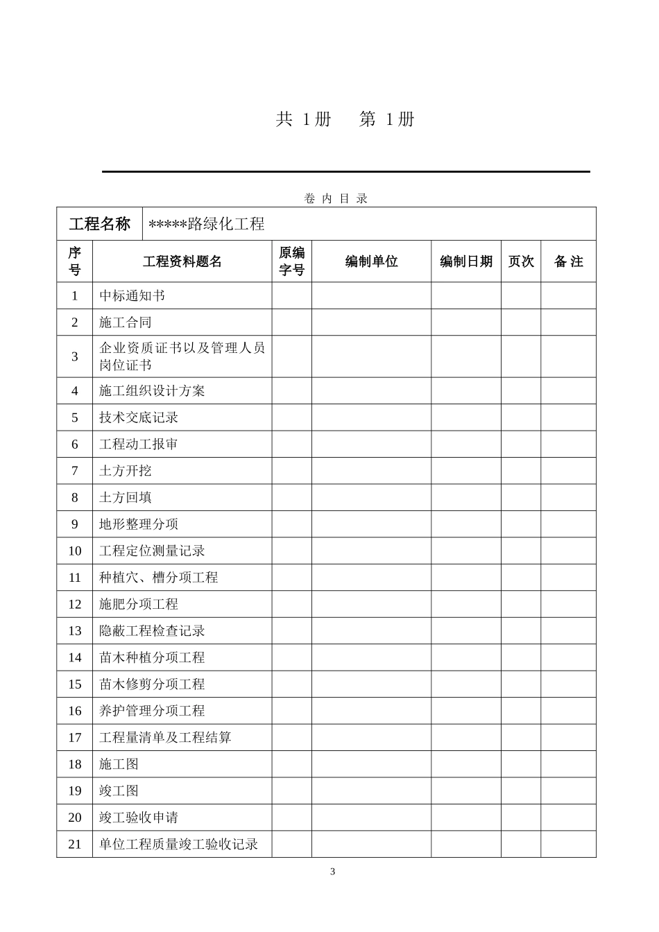 道路绿化工程交(竣工)资料全套表格_第3页