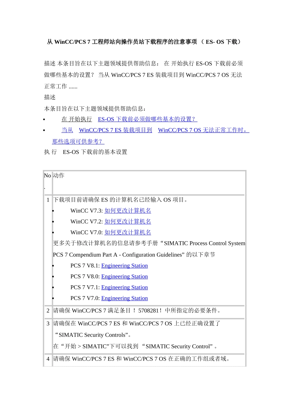 从 WinCCPCS 7 工程师站向操作员站下载程序的注意事项 ( ES- OS 下载)_第1页