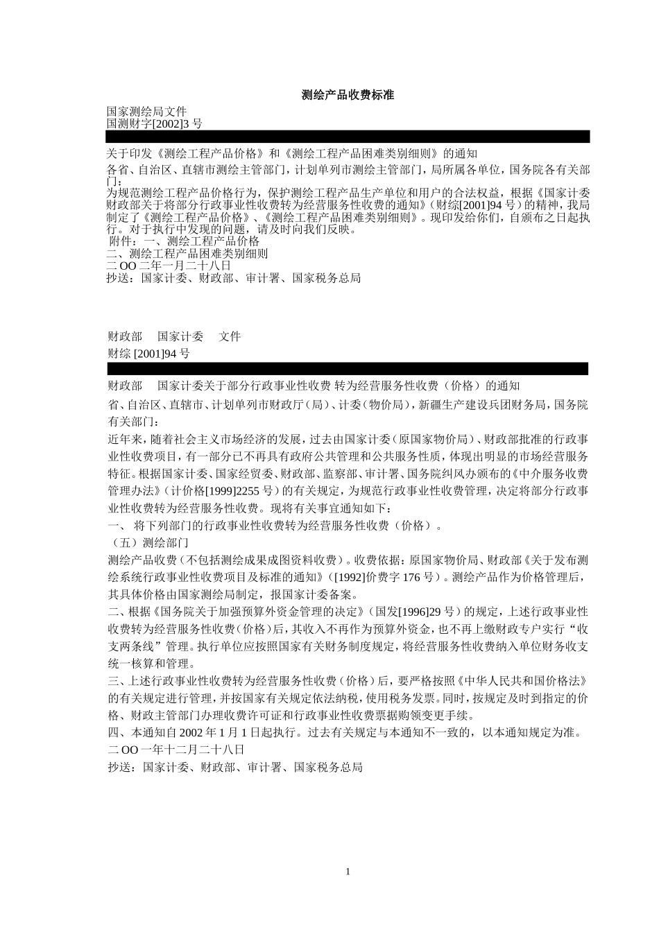 测绘产品收费标准_第1页