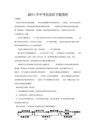 中考化学信息给予题