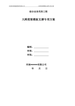 大跨度梁论证施工方案