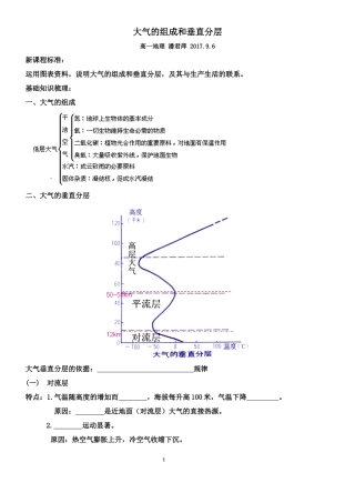 大气的组成和垂直分层