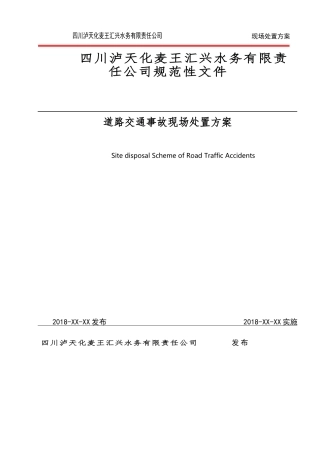 道路安全事故现场处置方案