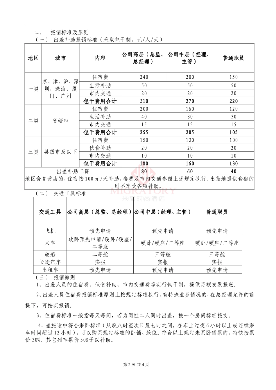 差旅费报销制度及流程_第2页