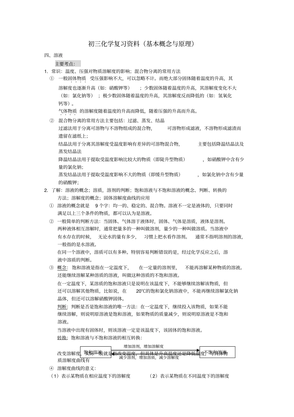 中考化学复习之溶液_第1页