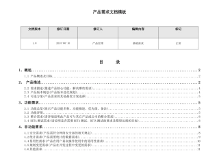产品需求文档模板