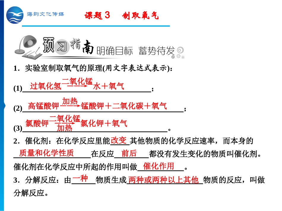 第二单元 课题3 制取氧气_第2页
